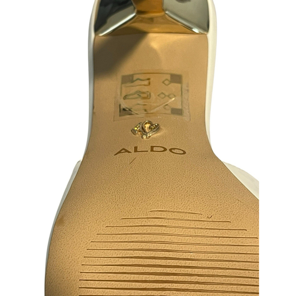 Aldo White High Heels Buckle Strap Size 10 - Picture 6 of 8